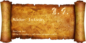 Nádor István névjegykártya